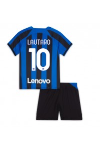 Fotbalové Dres Inter Milan Lautaro Martinez #10 Dětské Domácí Oblečení 2022-23 Krátký Rukáv (+ trenýrky)